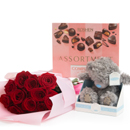 TEDDYBEAR ROSES AND CHOCOLATES